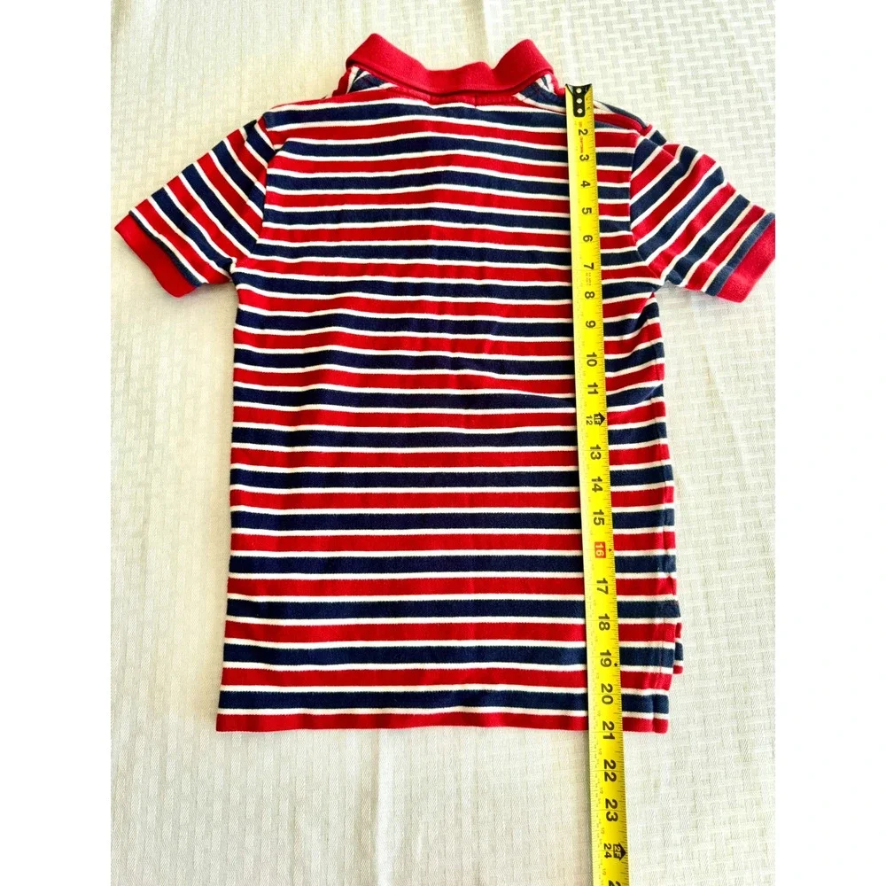 Polo Ralph Lauren Boys S 8 Red White Blue Striped Short Sleeve Polo Shirt